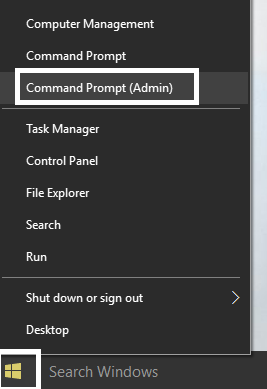 command prompt dengan hak admin