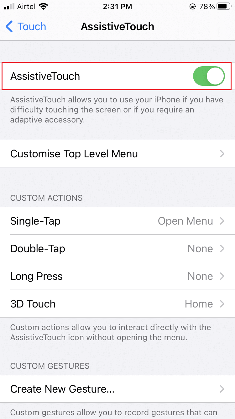 เปิด/ปิด AssistiveTouch