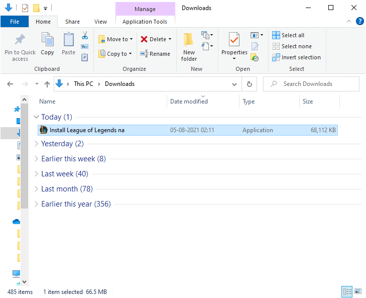 Klik dua kali pada file yang diunduh (Instal League of Legends na) untuk membukanya.