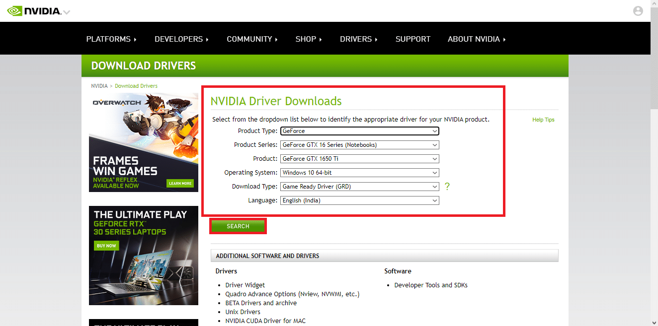 Unduhan driver NVIDIA. Perbaiki masalah penurunan bingkai League of Legends