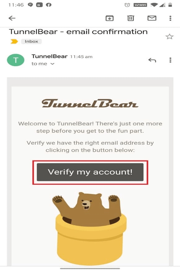 Ketuk Verifikasi akun saya. cara mengakses situs yang diblokir di android