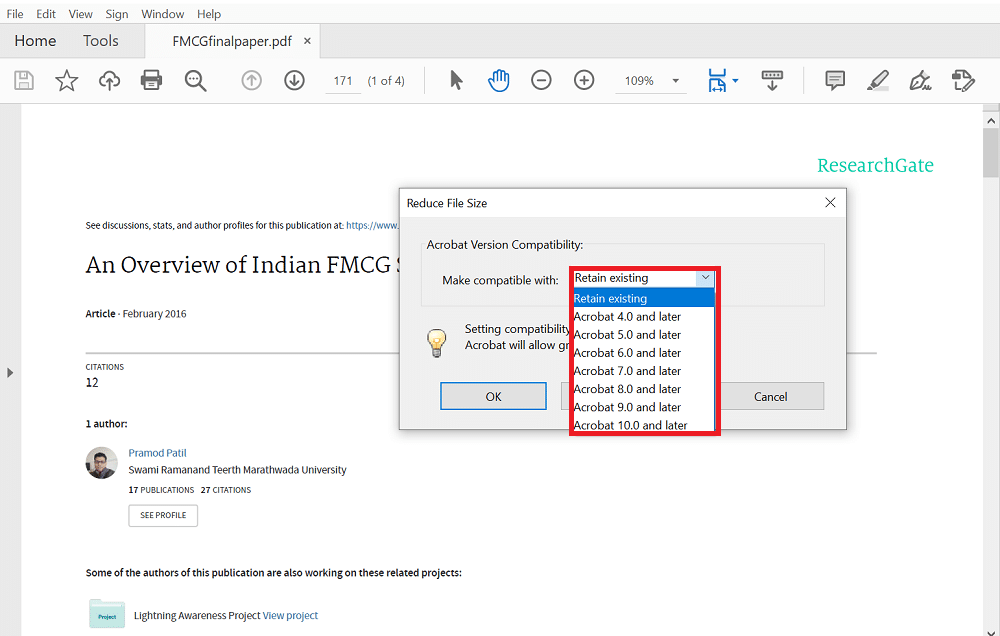 최적화 옵션에서 최소 크기를 선택하고 확인을 클릭합니다. 품질을 잃지 않고 PDF 파일 크기를 줄이는 방법