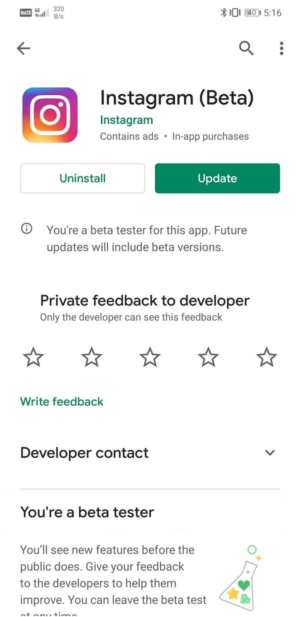 Cerca Instagram e tocca l'icona di Instagram