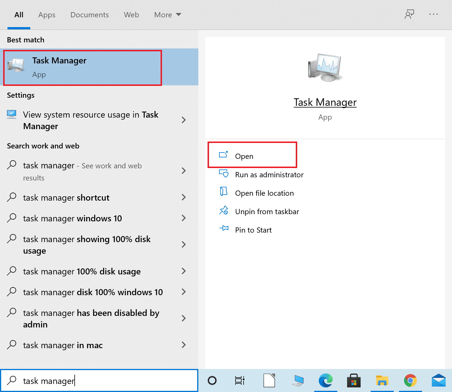 Ketik Task Manager di bilah pencarian Windows