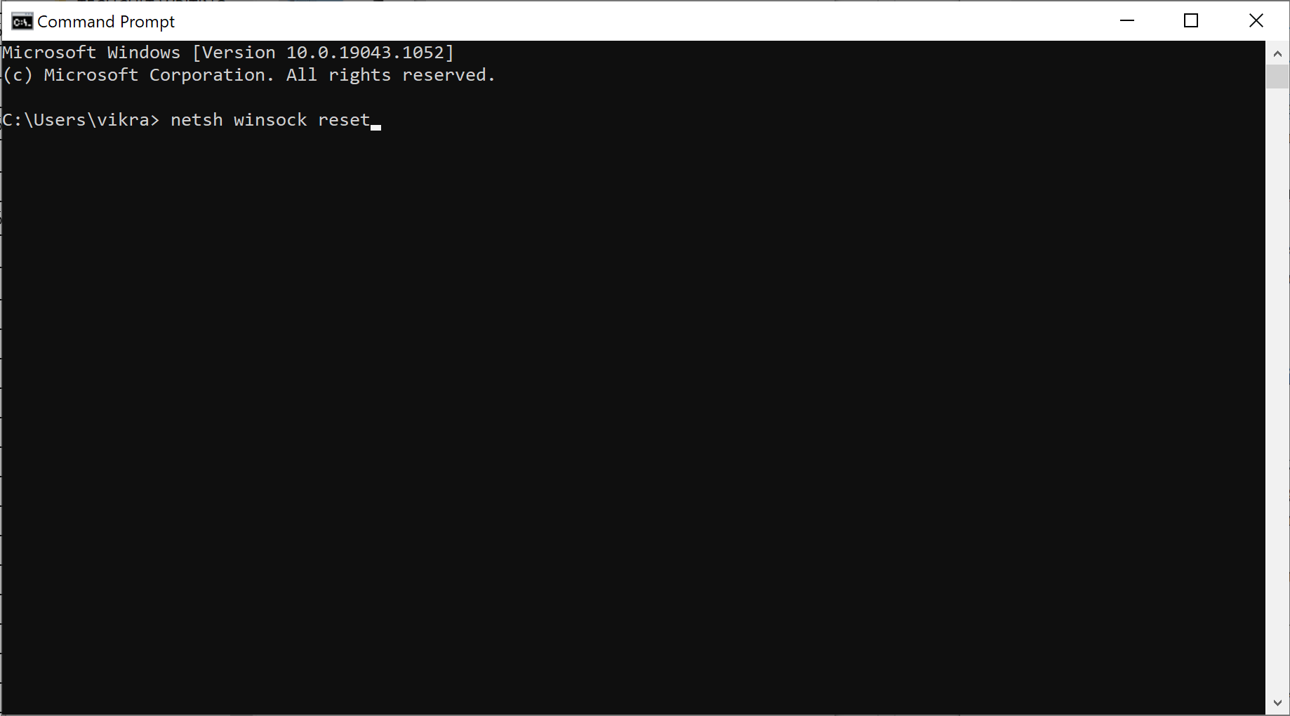 ketik netsh winsock reset di jendela Command Prompt. Perbaiki Fallout 76 Terputus dari Server