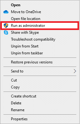 คลิกขวาที่ Process Explorer และคลิกที่ Run as administrator วิธีจบงานใน Windows 10