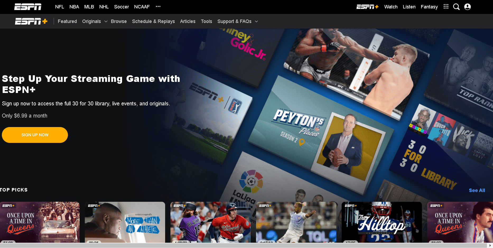 ESPN+ เว็บไซต์สตรีมมิ่งกีฬาฟรียอดนิยม