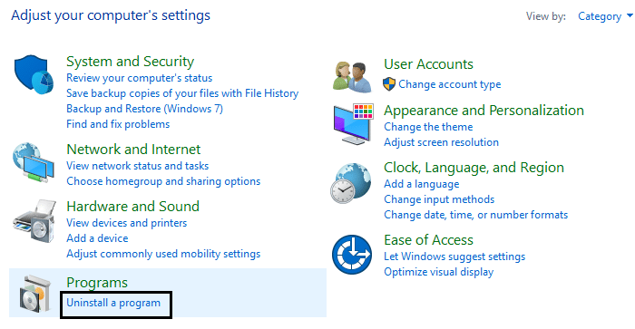 désinstaller un programme