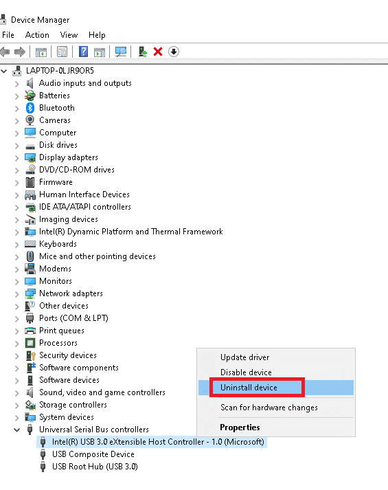 disinstallare il dispositivo USB 3.0