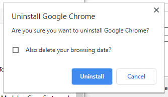 Ora, conferma la richiesta facendo clic su Disinstalla. Risolvi il problema di download del blocco di Chrome