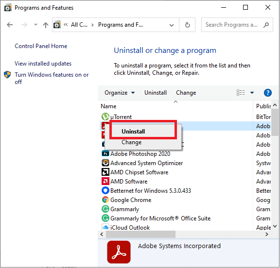 คลิกขวาที่ตัวเลือกเกมแล้วเลือกถอนการติดตั้ง ลบ hkcmd.exe