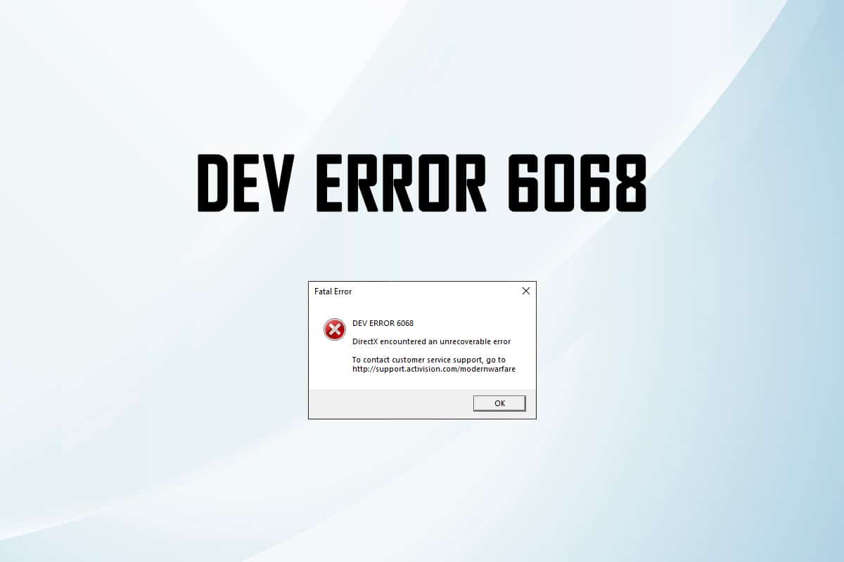 วิธีแก้ไขข้อผิดพลาด Dev 6068