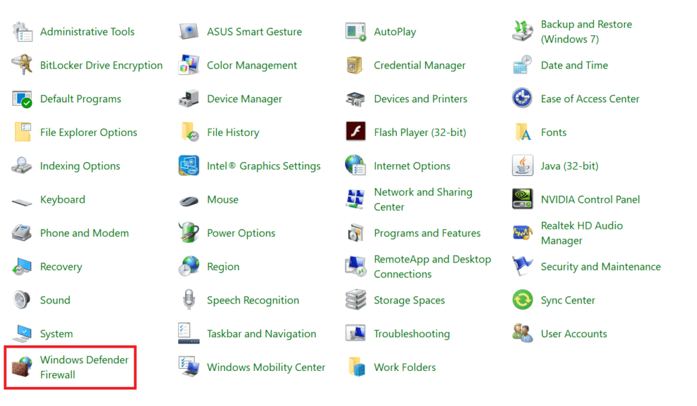 คลิกที่ไฟร์วอลล์ Windows Defender ผู้เล่นหลายคน Risk of Rain 2 ไม่ทำงาน