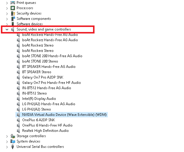 เปิดตัวจัดการอุปกรณ์และขยายเสียง วิดีโอ และตัวควบคุมเกมโดยใช้ขั้นตอนที่กล่าวถึงข้างต้น อุปกรณ์เสียงเสมือน NVIDIA ขยายคลื่นได้