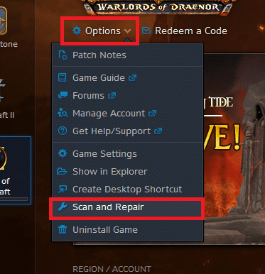 ตอนนี้ เลื่อนเมนูลงมาแล้วคลิก Scan and Repair.Fix Overwatch FPS Drops Issue บน Windows 10