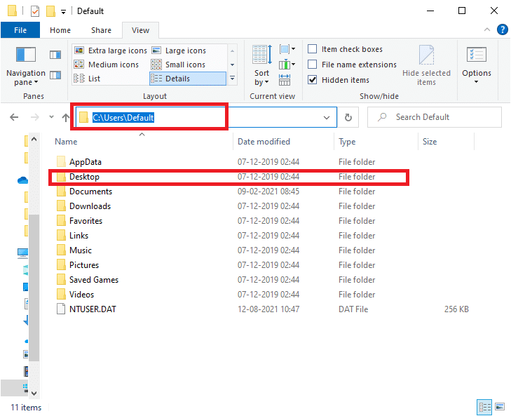 次に、以下に示すようにアドレスバーに場所を入力し、Enterキーを押します。 C:\ windows \ system32 \ config \ systemprofile \ Desktopが使用できません:修正済み