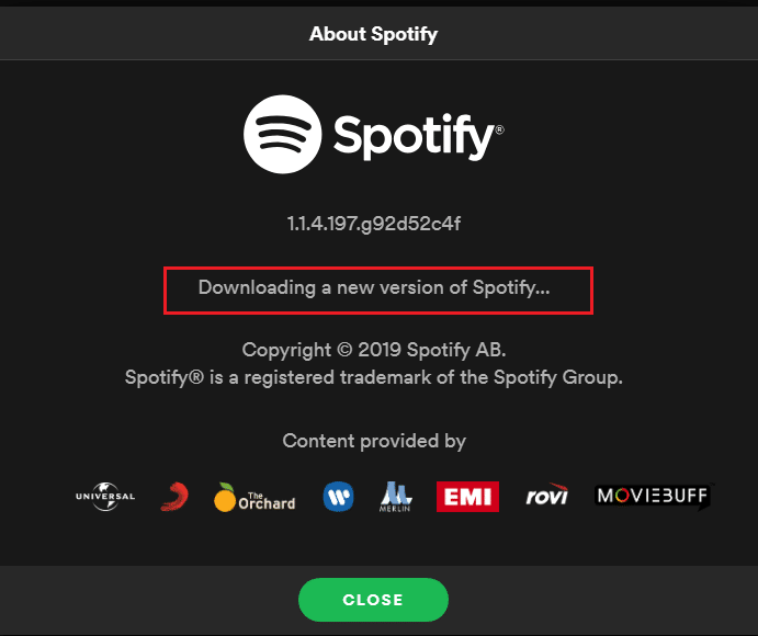 WindowsでSpotifyアプリの新しいバージョンをダウンロードする