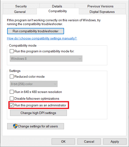 [互換性]タブをクリックします。次に、[このプログラムを管理者として実行する]の横にあるチェックボックスをオンにします。LeagueofLegendsの黒い画面