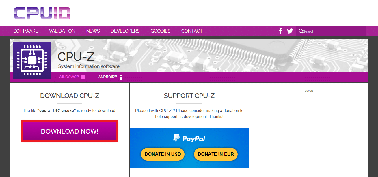 公式ウェブサイトのダウンロードオプション| Windows10でRAMタイプを確認する方法