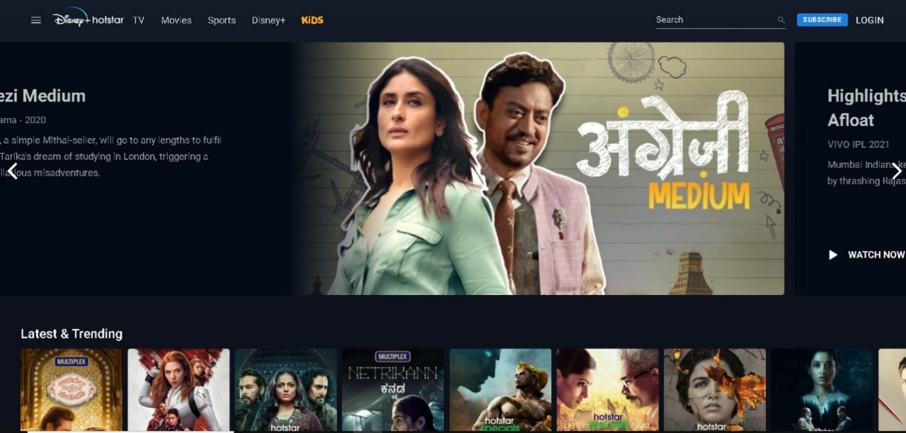 ブラウザでDisneyHotstarを開きます|ファミリーガイを見る場所