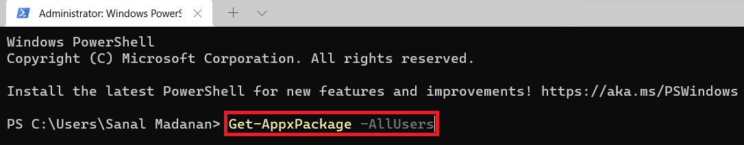 Perintah Windows PowerShell untuk mendapatkan daftar aplikasi yang diinstal untuk semua pengguna yang terdaftar di komputer. Cara debloat Windows 11