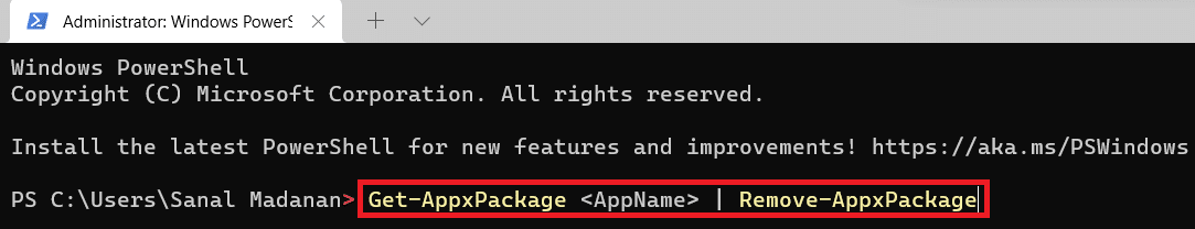 Perintah Windows PowerShell untuk menghapus aplikasi tertentu. Cara Debloat Windows 11