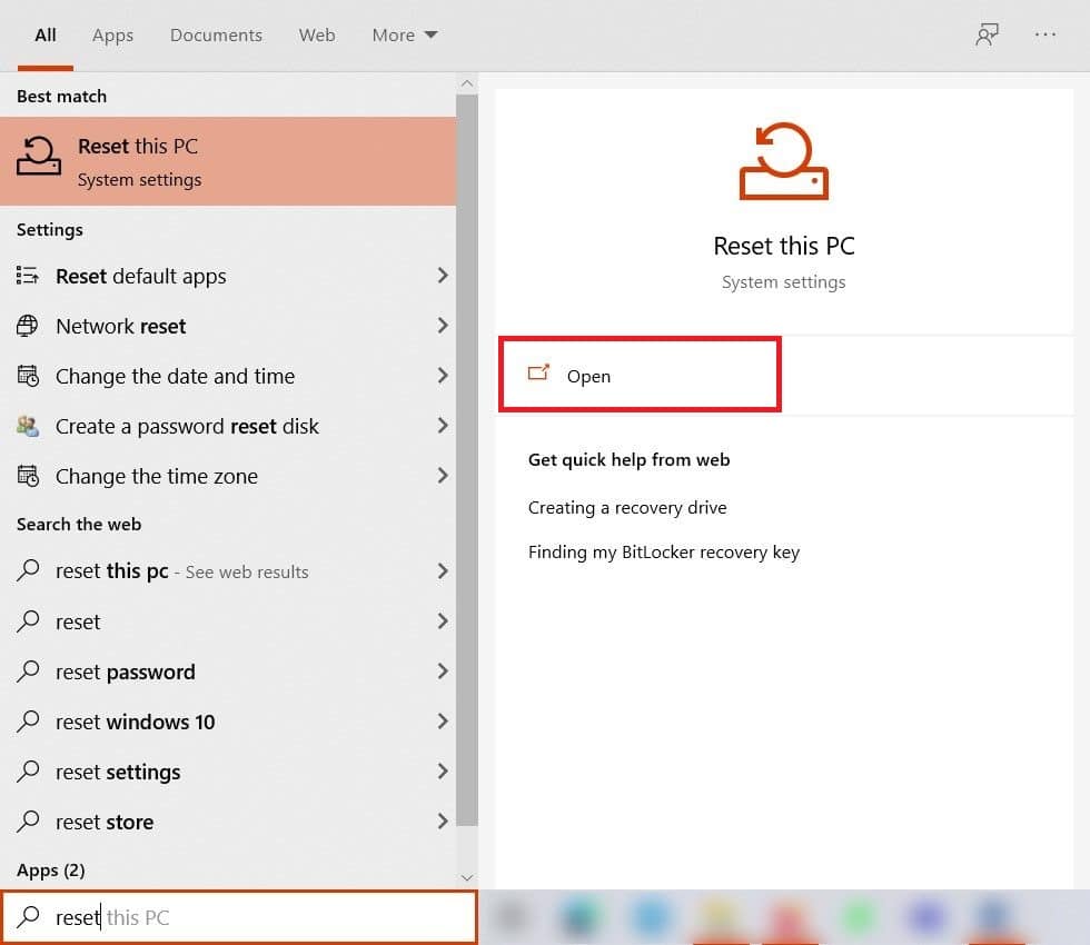 このPCページをリセットする