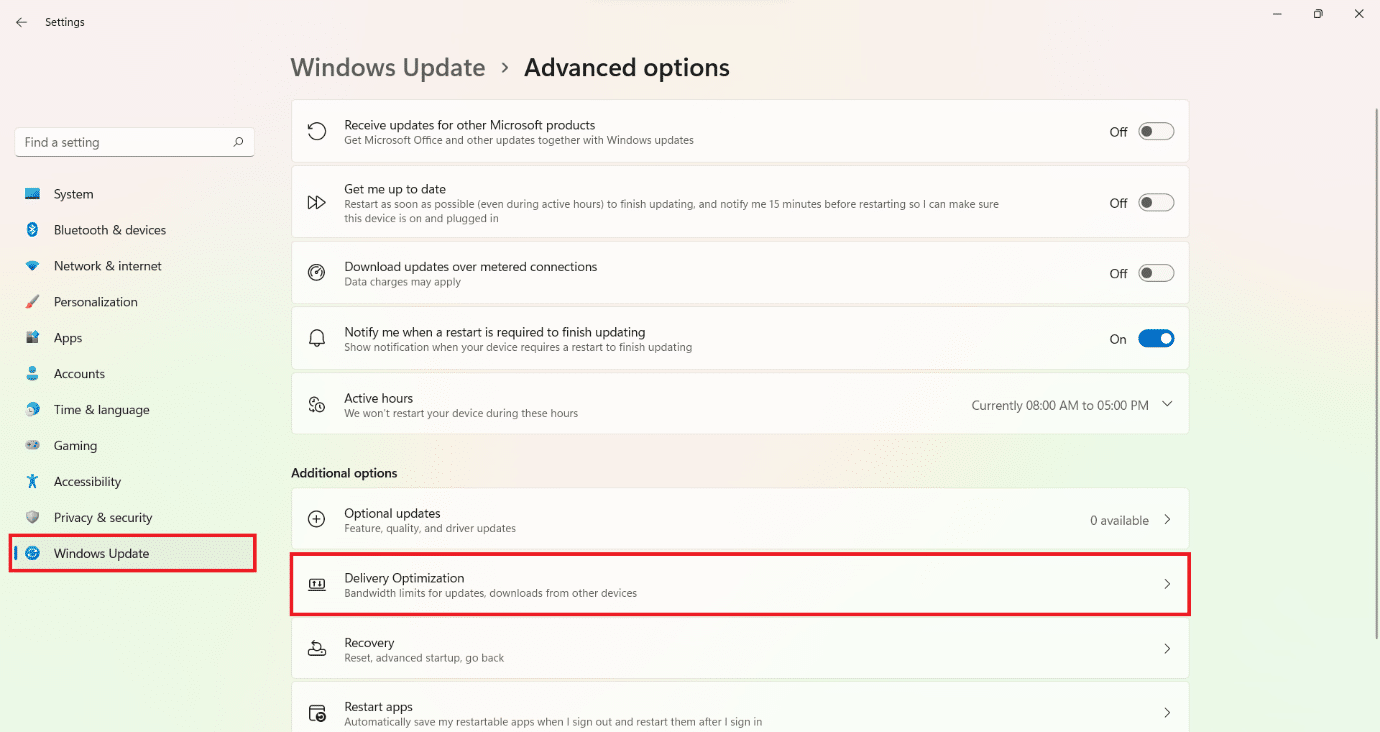 高級選項部分的交付優化。