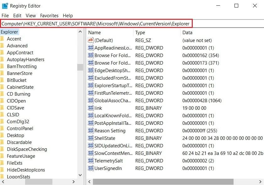 레지스트리 및 편집기를 열고 다음 주소로 이동하십시오.