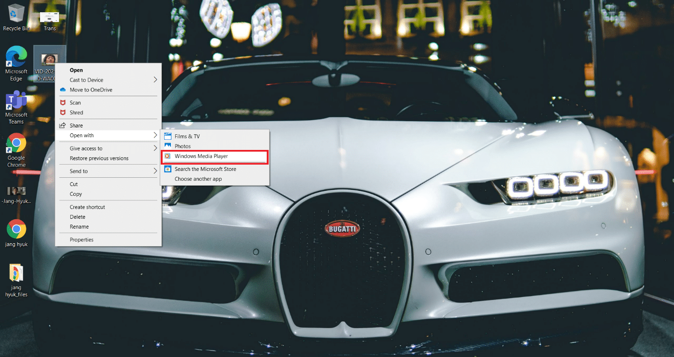 Buka video dengan Windows Media Player