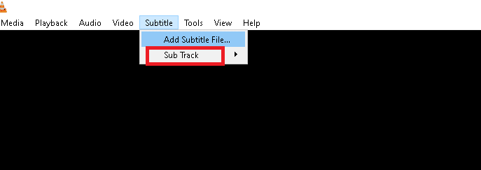 Klik opsi Sub Track dari menu tarik-turun