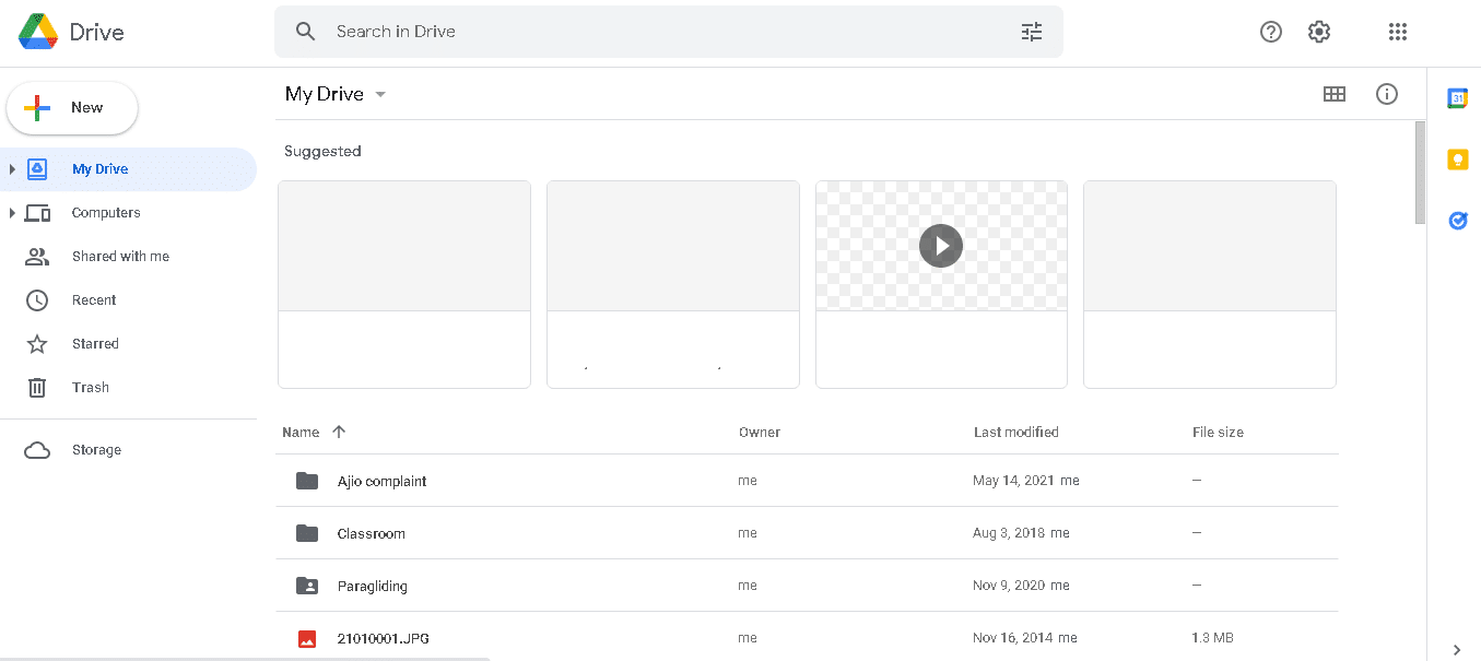 Starten Sie Google Drive im Browser.