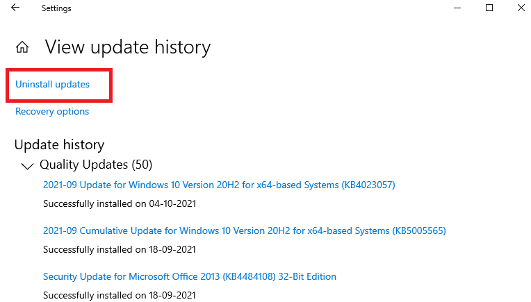 Klicken Sie hier im nächsten Fenster auf Updates deinstallieren. Beheben Sie, dass die Suche im Startmenü von Windows 10 nicht funktioniert