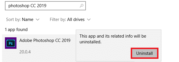 Klicken Sie erneut auf Deinstallieren.