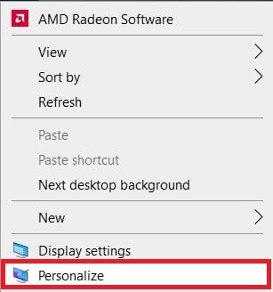 Klicken Sie auf Personalisieren.