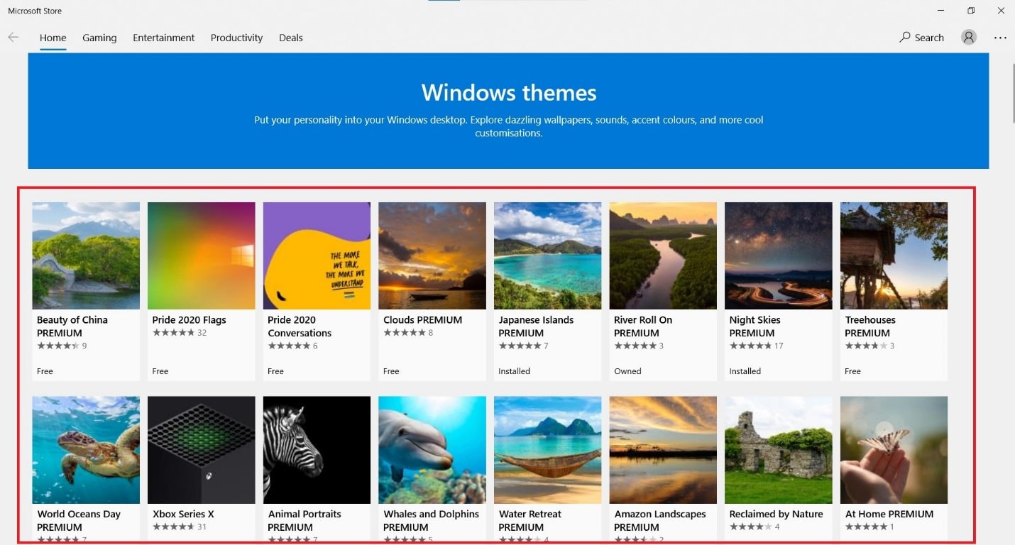 お好みのテーマをクリックしてください。