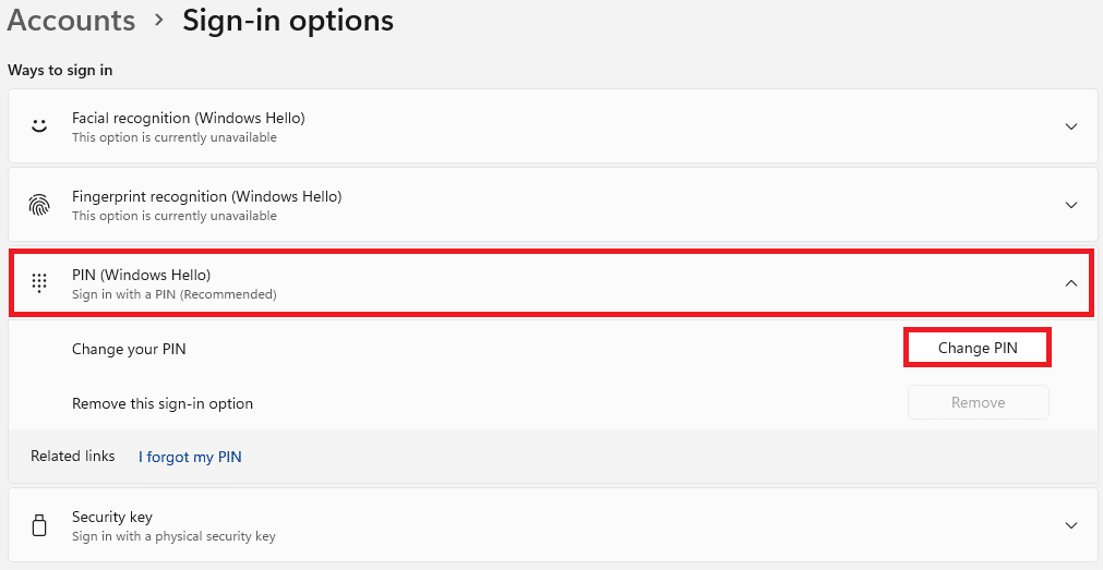 設置應用程序中帳戶選項卡中的登錄選項。如何在 Windows 11 中更改密碼