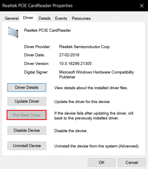 memutar kembali driver cardreader PCIE realtek. Perbaiki Pembaca Kartu Realtek Windows 10 Tidak Bekerja