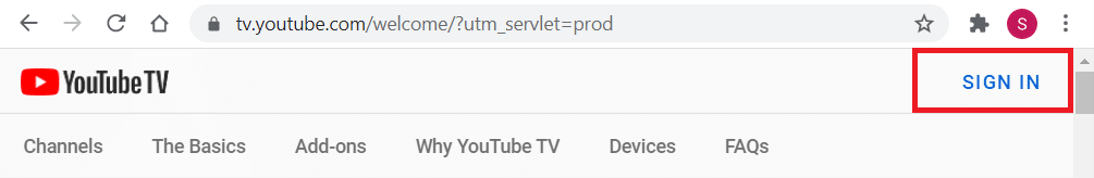 画面の右上隅にある[サインイン]をクリックします。
