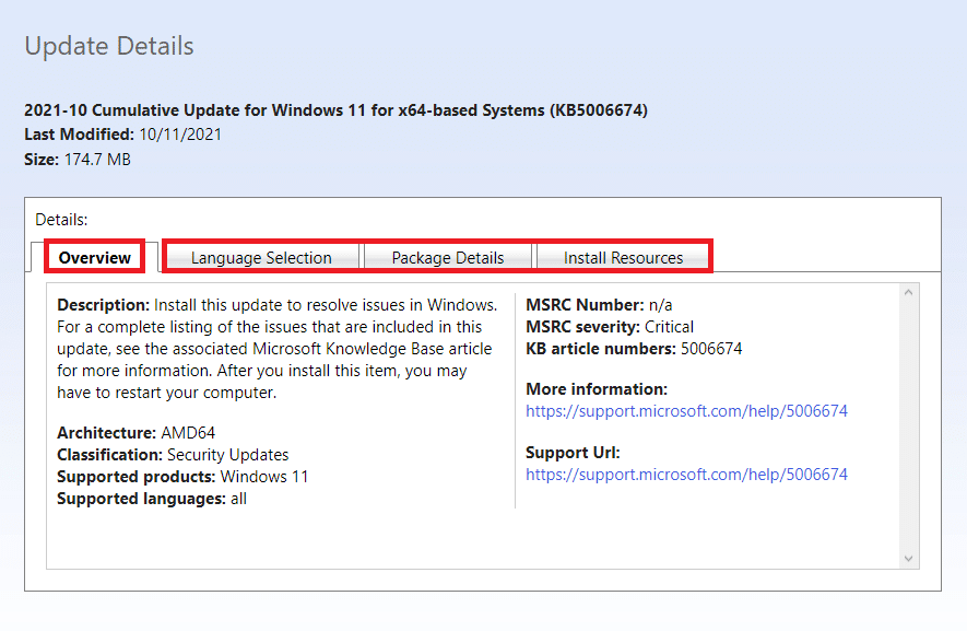 세부정보를 업데이트합니다. Windows 11에서 업데이트 실패 설치 오류 0x800f0988을 수정하는 방법