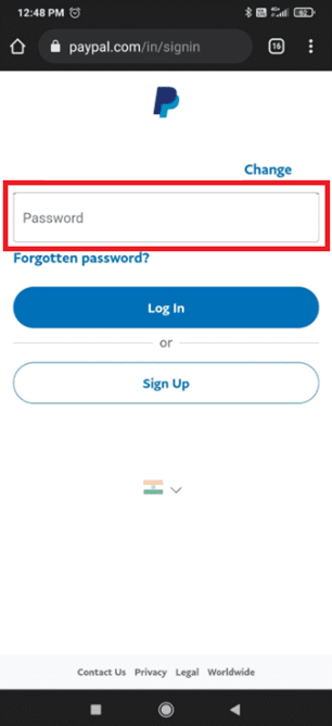 Wprowadź hasło do swojego konta PayPal.
