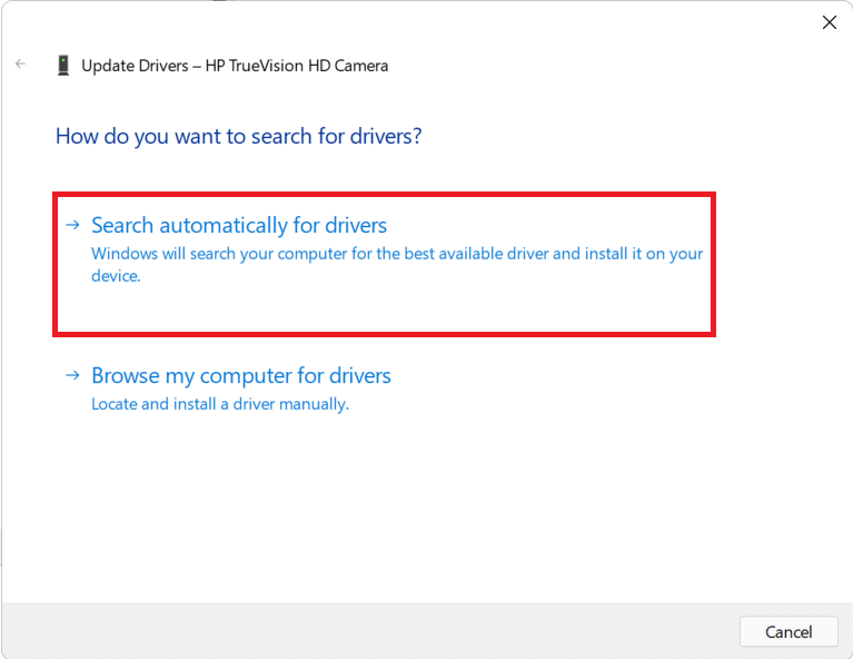 Assistente de atualização de driver. Como corrigir a webcam que não funciona no Windows 11