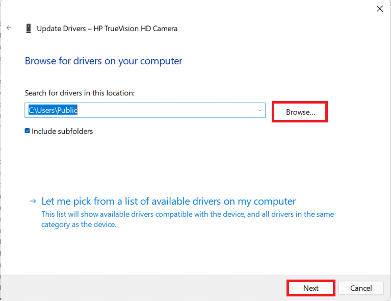 Procure drivers. Como corrigir a webcam que não funciona no Windows 11