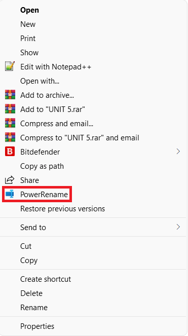 Vechiul meniu contextual al utilităților Microsoft PowerToys