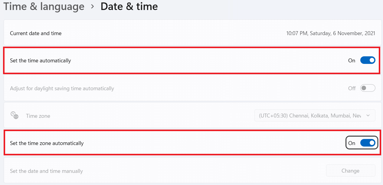 Réglage automatique de la date et de l'heure