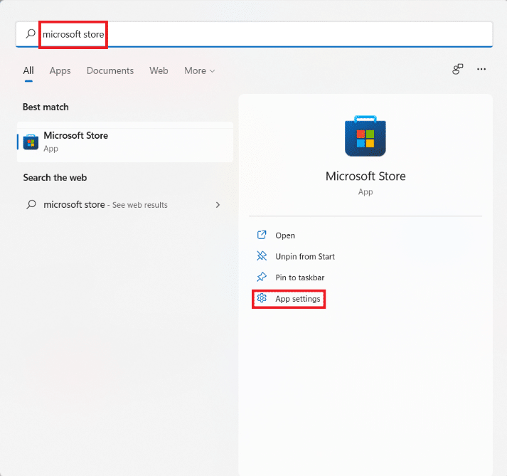 Résultats de la recherche du menu Démarrer pour Microsoft Store. Comment réparer Microsoft Store qui ne s'ouvre pas sur Windows 11