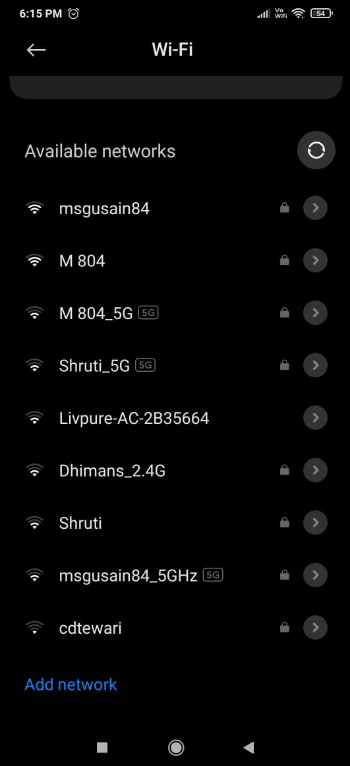 Selecione a rede WIFI à qual você deseja se conectar