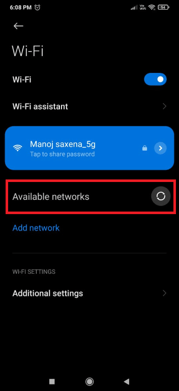 clique em Redes disponíveis. Como corrigir o Wi-Fi que não funciona no telefone
