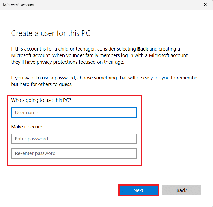 Microsoft 帳戶窗口