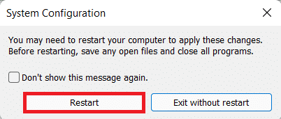 Kotak dialog konfirmasi untuk me-restart komputer. Cara Memperbaiki Kesalahan Proses Kritis Meninggal di Windows 11